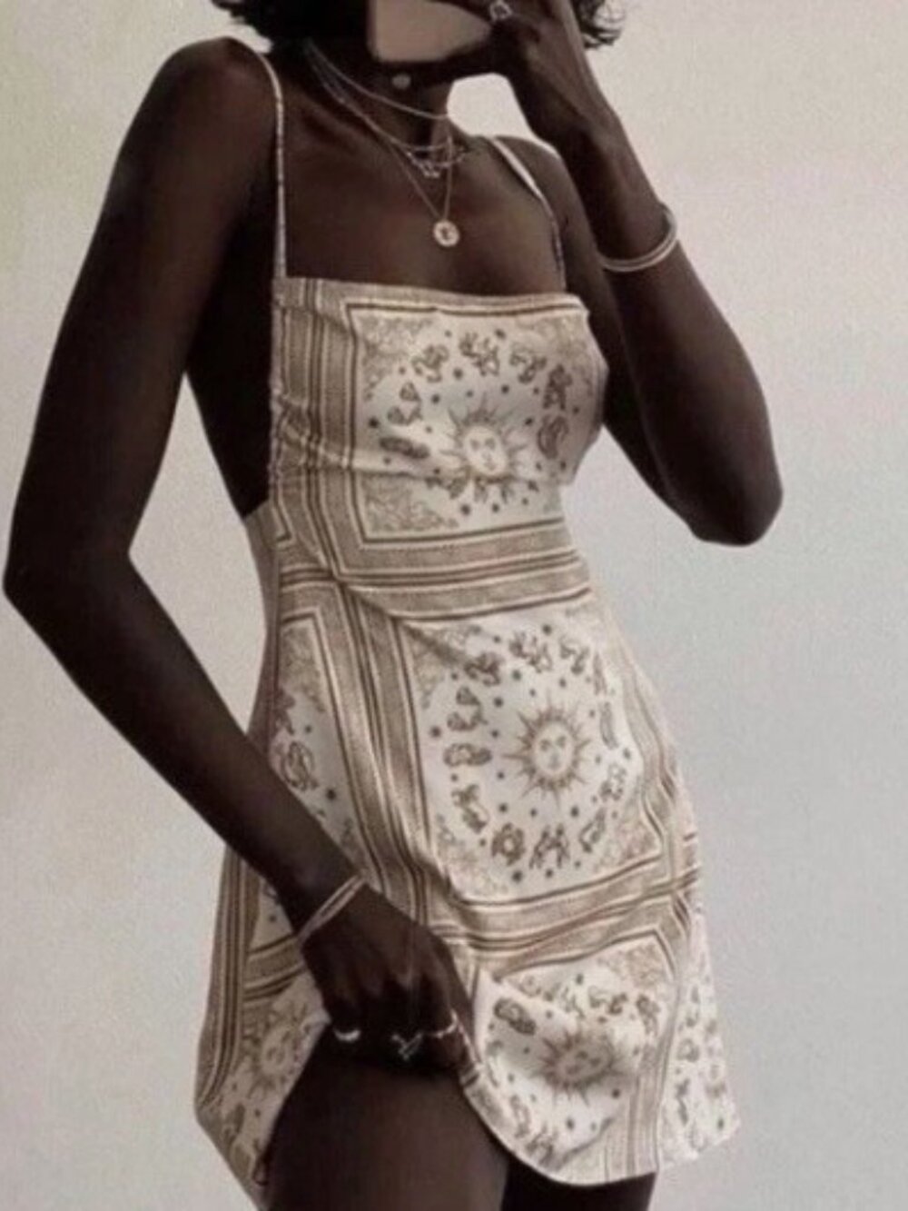NWT The Danielle Bernstein White Zodiac Slip Dress